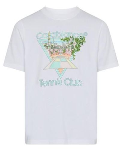 CASABLANCA Tennis Club T-Shirt aus Baumwoll-Jersey mit Logoprint - Mehrfarbig