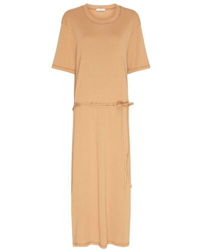 Lemaire Belted Rib T-Shirt Dress - Natural