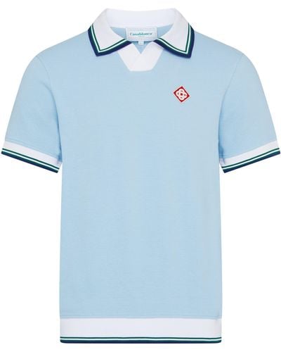 Casablancabrand Pikée-Poloshirt mit Diamond Logo - Blau