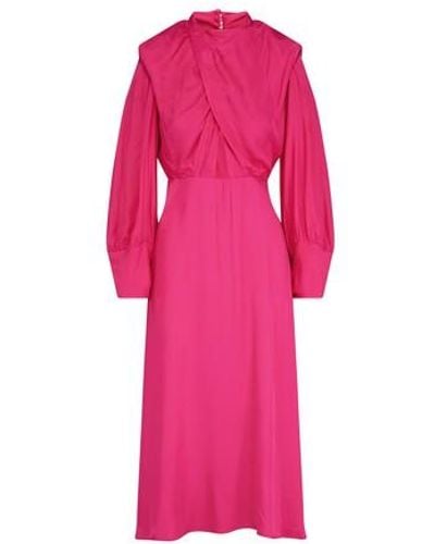 FARM Rio Langes Kleid Shoulderpads - Pink