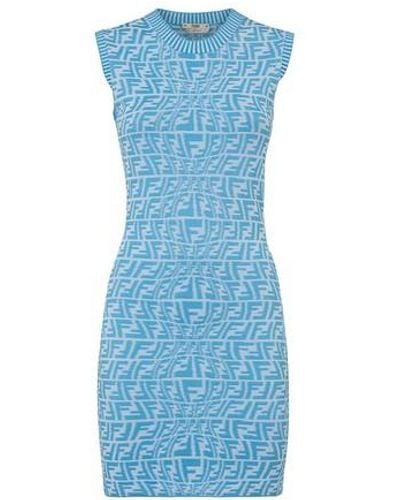Fendi Viscose Dress - Blue