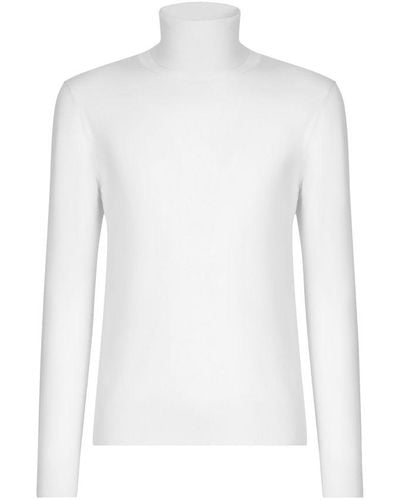 Dolce & Gabbana Wool Turtle-neck Sweater - White