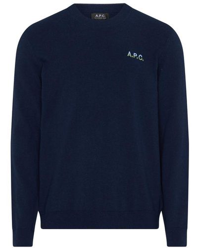 A.P.C. Alois Crew Neck Sweater - Blue
