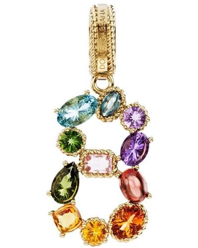 Dolce & Gabbana 18 Kt Yellow Gold Rainbow Pendant With Multicolor Finegemstones Representing Number 8 - Metallic