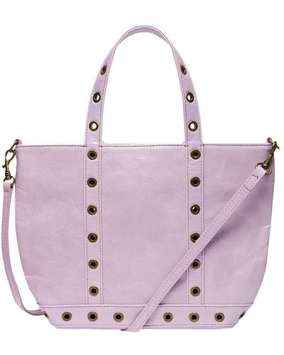 Vanessa Bruno S Cracked Leather Tote Bag - Purple