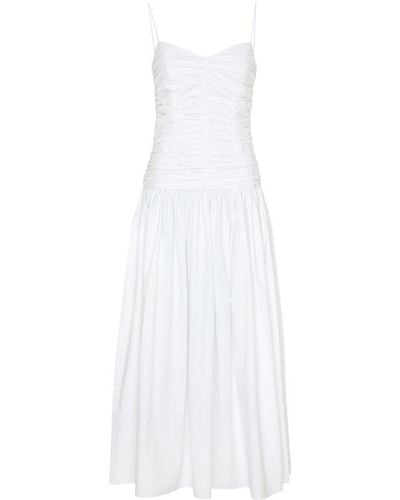 Matteau Gathered Drop Waist Dress - White