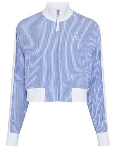 Loewe Tracksuit Jacket In Striped Cotton - Blue