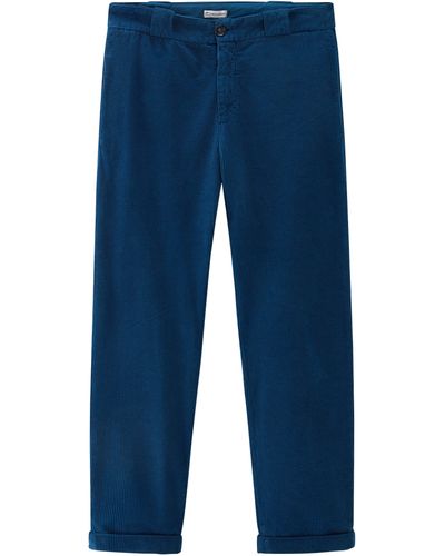 Woolrich Pantalon teint en pièce en velours côtelé - Bleu