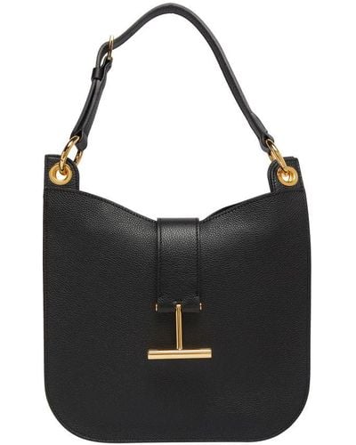 Tom Ford Small Leather Crossbody - Black