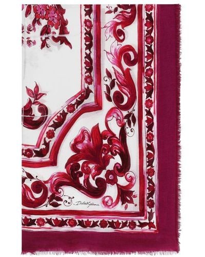 Dolce & Gabbana Modal And Cashmere Square Scarf (140 X 140) - Red