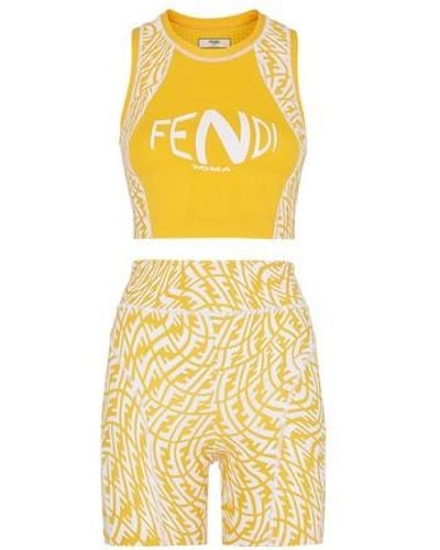 Fendi Lycra® Cycling Shorts - Yellow