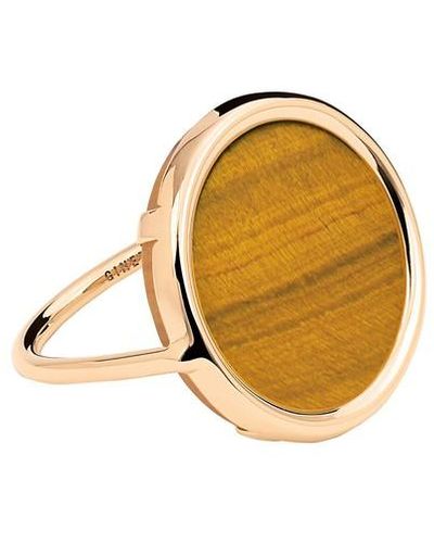Ginette NY Ever Tiger Eye Disc Ring - Multicolour