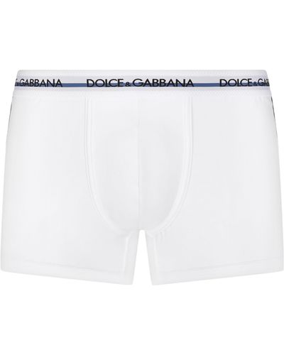 Dolce & Gabbana Boxer Brando en jersey bi-stretch avec logo DG - Blanc