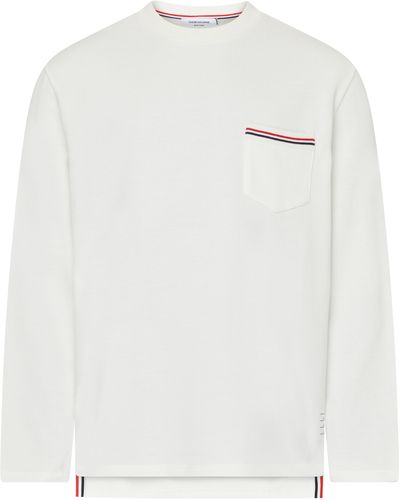 Thom Browne Sweatshirt aus festem Loopback-Stoff - Weiß