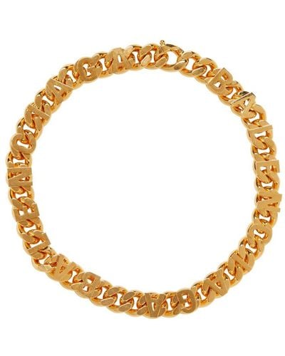 Balenciaga Chain Logo Necklace - Metallic