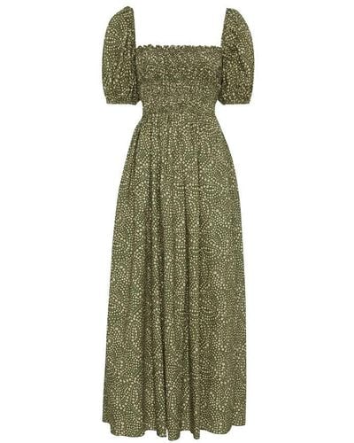 Matteau Shirred Bodice Dress - Green