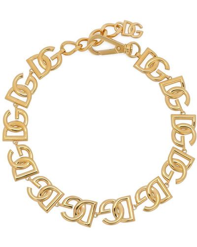 Dolce & Gabbana Logo Choker Necklace - Metallic
