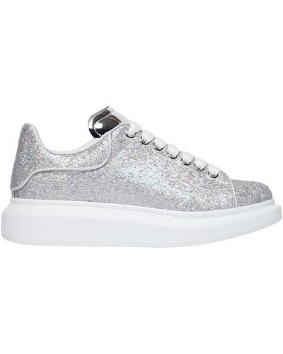 Alexander McQueen Oversize Sneakers With Glitter Detail - White