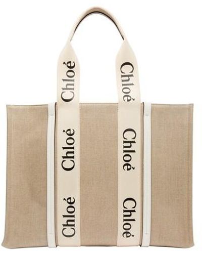 Chloé Large Woody Tote Bag - White