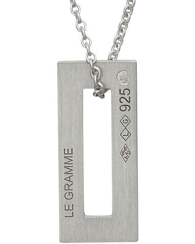 Le Gramme Necklace Rectangle Le 1,5G 925 Slick Brushed - White
