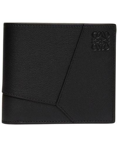 Loewe Puzzle Bifold Wallet In Classic Calfskin - Black
