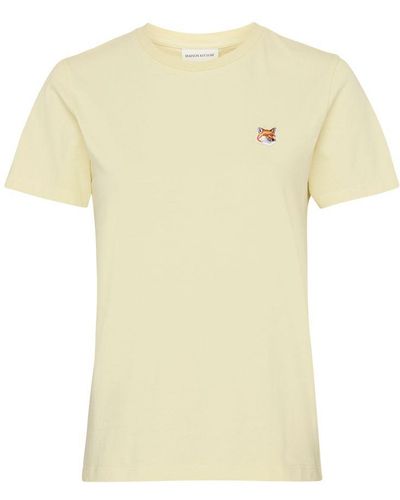 Maison Kitsuné Fox Head Patch Regular Tee-Shirt - Yellow