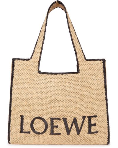 Loewe Große Tote Bag mit Logo - Natur