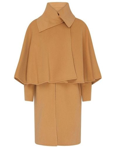 Chloé Wool And Cashmere Cape Coat - Brown