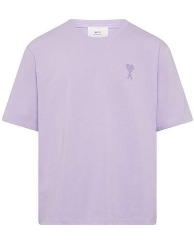 Ami Paris Ami De Coeur T-shirt - Purple