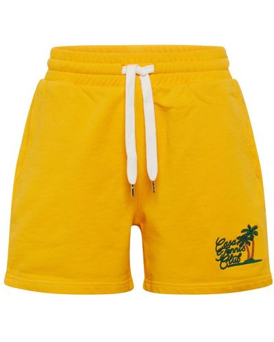 Casablancabrand Casa Tennis Club Embroidered Sweatshorts - Yellow