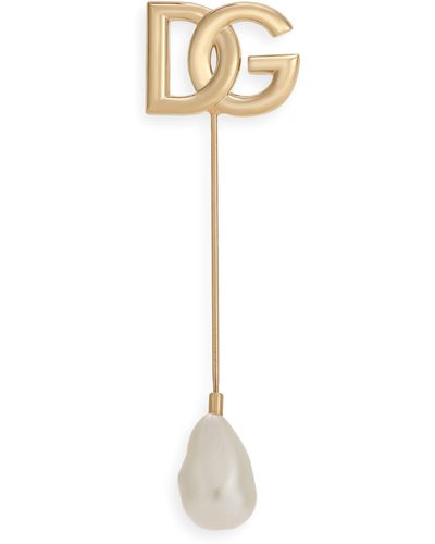 Dolce & Gabbana Épinglette à logo DG - Métallisé
