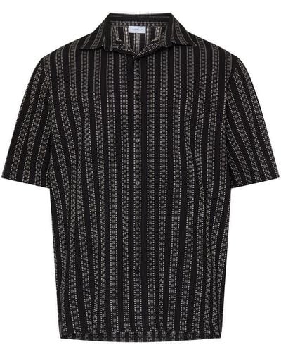 Off-White c/o Virgil Abloh Arr Stripes Bowling Shirt - Black