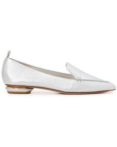 Nicholas Kirkwood Beya Silver Loafers sale flats shoes – AvaMaria