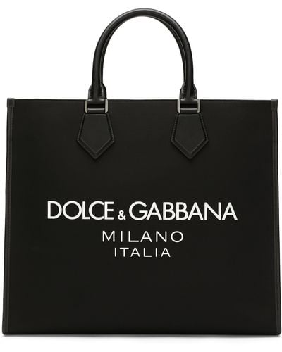 Dolce & Gabbana Sac cabas à logo embossé - Noir