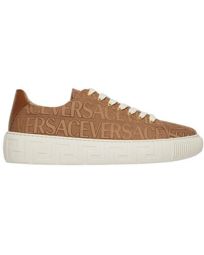 Versace Allover Greca Sneakers - Brown