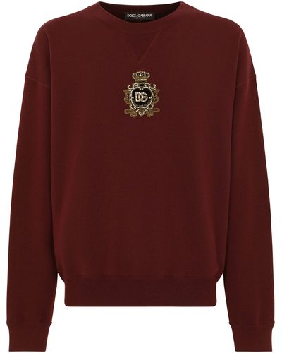 Dolce & Gabbana Sweatshirt aus Kaschmir und Wollstrick - Rot
