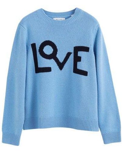 Chinti & Parker Wool-cashmere Love Sweater - Blue