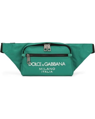Dolce & Gabbana Kleine Gürteltasche mit gummiertem Logo - Grün