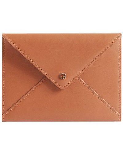 Claudie Pierlot Camel Leather Clutch Bag - Brown