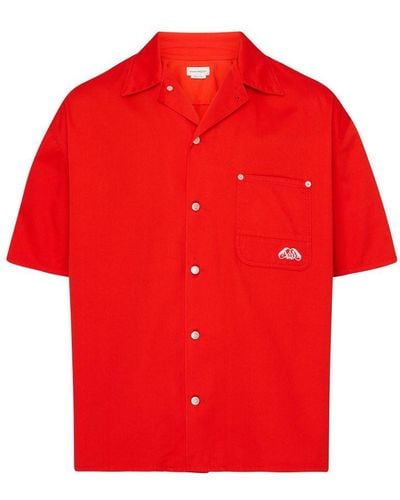 Alexander McQueen Hawaiian Denim Shirt - Red