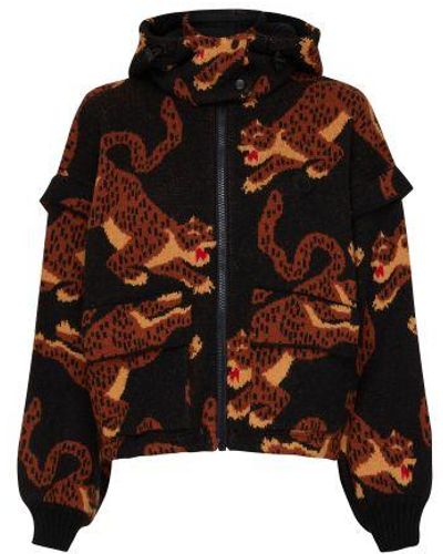 FARM Rio Black Leopards Knit Jacket