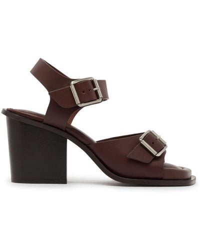 Lemaire Square-Heeled Sandals - Brown