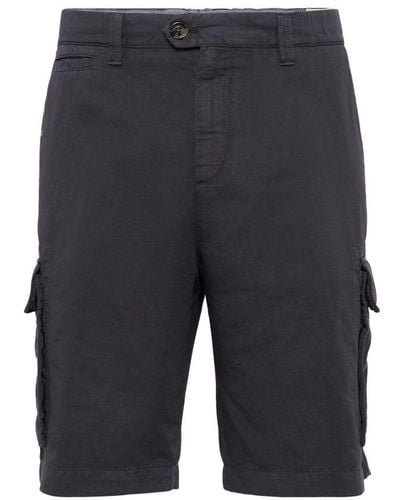 Brunello Cucinelli Bermuda Shorts With Cargo Pockets - Blue