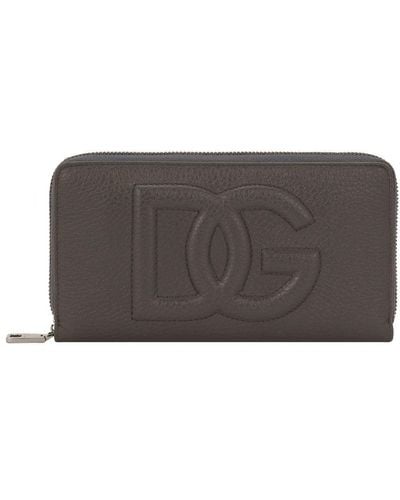 Dolce & Gabbana Zip-Around Dg Logo Wallet - Brown