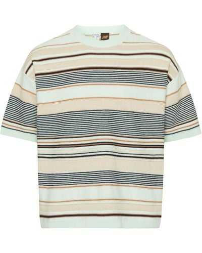Loewe T-shirt rayé en coton et lin - Neutre