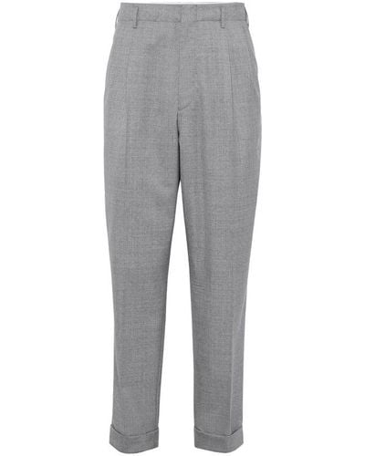 Brunello Cucinelli Virgin Wool Canvas Trousers - Grey
