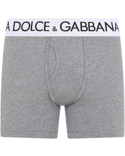 Dolce & Gabbana Two-Way Stretch Cotton Boxers - Grey