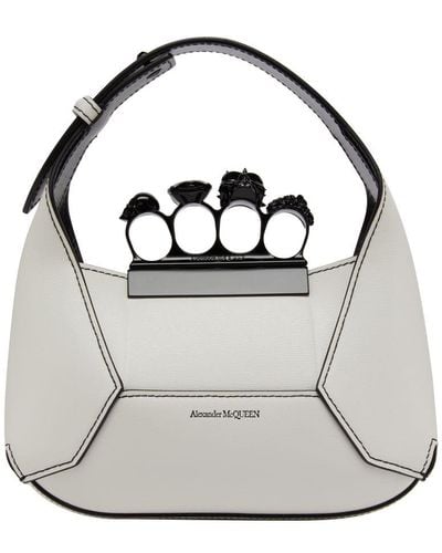 Alexander McQueen Jeweled Hobo Mini Bag - Gray