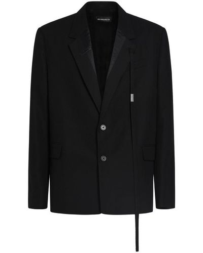 Ann Demeulemeester Jochem Comfort Tailored Jacket Viscose Calico - Black