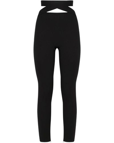 Dolce & Gabbana High-rise Cutout Skinny Trousers - Black